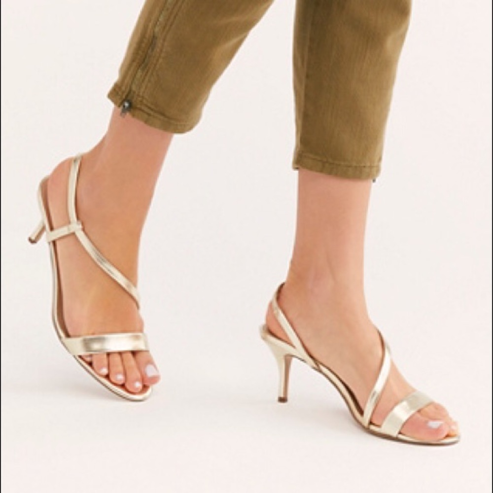 Free People / Charles David Gold Strappy Heels